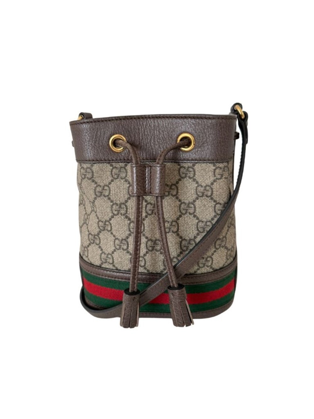 Gucci Ophidia GG Supreme Web Small Bucket Crossbody Bag